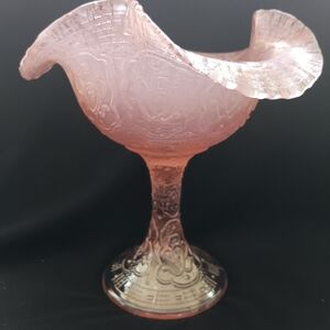 Fenton 75th Anniversary Pink iridescent Compote